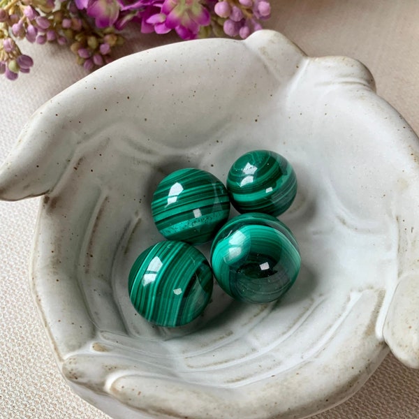 High Quality, Genuine Malachite Sphere | Polished Malachite Mini Sphere | Malachite Gemstone | Choose Your Own