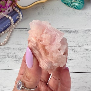 Pink Halite Cluster Searles Lake California | Natural Cubic Halite Salt Crystal | Halite Crystal Specimen
