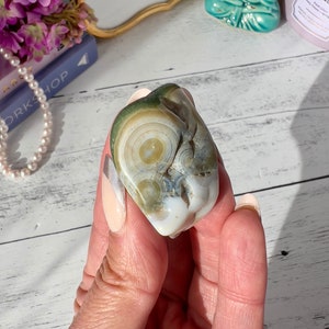 Genuine 8th Vein Ocean Jasper Tumble from Moravato, Madagascar | Rare Orbicular Jasper Tumble | Druzy Ocean Jasper | Crystal for Grids