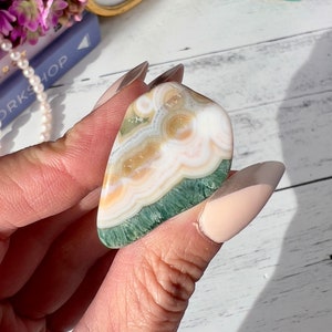 Genuine 8th Vein Ocean Jasper Tumble from Moravato, Madagascar | Rare Orbicular Jasper Tumble | Druzy Ocean Jasper | Crystal for Grids