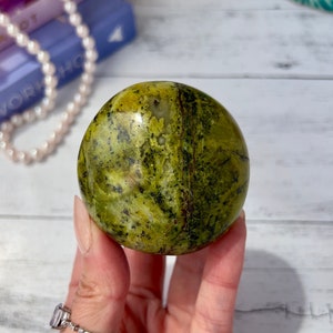 Pretty Green Opal Palm Stone | Polished Green Opal | Crystal Palmstone | Pocket Stone | Crystal for Meditation