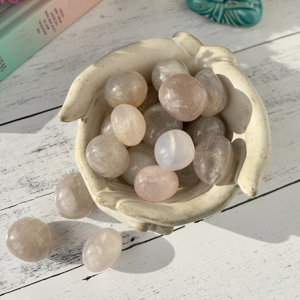 Blue Rose Quartz Tumbles from Madagascar | Tumbled Blue Rose Quartz | Heart Chakra Crystal | Meditation Crystal