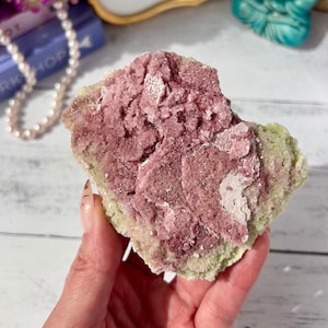Rare Watermelon Pink and Green Halite Searles Lake California | Natural Cubic Halite Salt Crystal | Halite Crystal Specimen