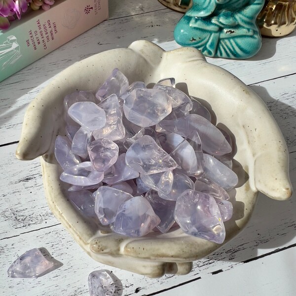 Genuine Lavender Moon Quartz Tumble | Rare Lavender Moon Quartz from Brazil | High Quality Tumbled Natural Lavender Purple Moon Quartz