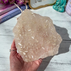 Rare Pink Sugar Druzy Apophyllite Crust from India | Pink Apophyllite Specimen | Collector’s Crystal | Home Decor Crystal