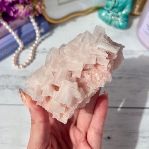 Pink Halite Cluster Searles Lake California | Natural Cubic Halite Salt Crystal | Heart Chakra Crystal | Halite Crystal Specimen