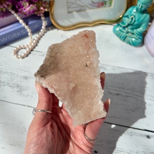 Rare Pink Sugar Druzy Apophyllite Crust from India | Pink Apophyllite Specimen | Collector’s Crystal | Home Decor Crystal