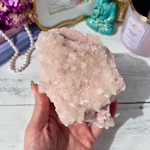 Pink Halite Cluster Searles Lake California | Natural Cubic Halite Salt Crystal | Heart Chakra Crystal | Halite Crystal Specimen
