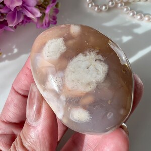 Flor de cerezo flor ágata palma piedra / flor ágata palma / hallazgo raro / ágata flor de Madagascar / cristal de meditación / piedra de bolsillo