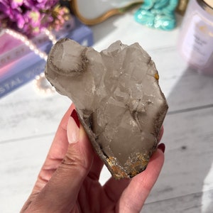 Genuine Elestial Smoky Quartz from Minas Gerais Brazil | Smoky Alligator Quartz | Raw Cathedral Quartz Cluster