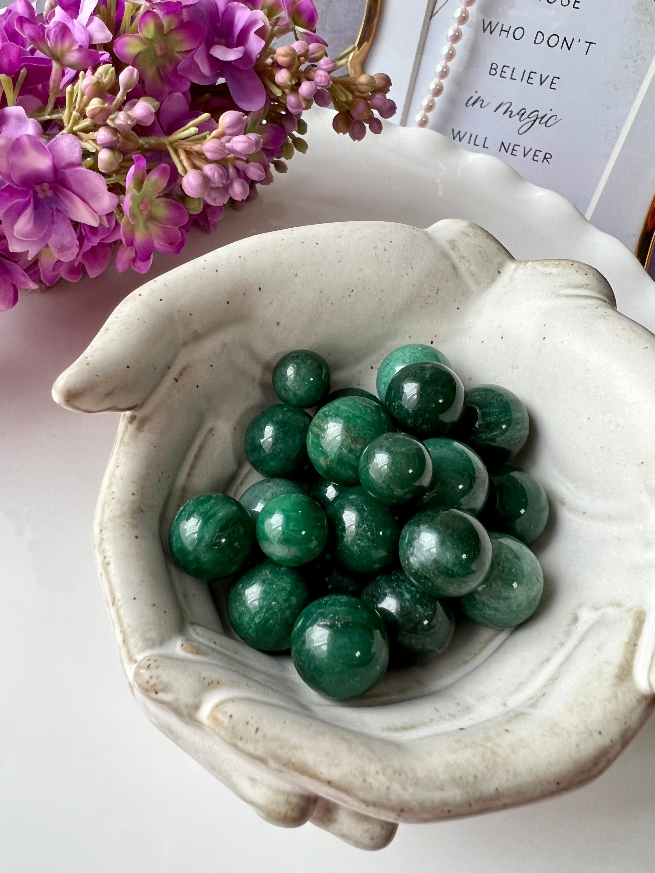 高品質グリーンアベンチュリンミニスフィア | グリッド用