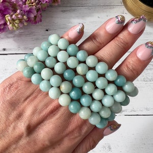 Sky Blue Jasper Bracelet | 8mm Crystal Beads | Wearable Crystals | Crystal Jewelry | Crystals for Gifts