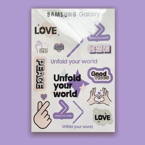 New Limited Edition Official BTS X Samsung Store London 2022 Stickers sealed