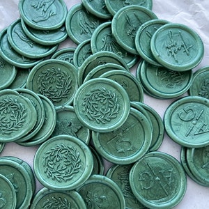 Green Wax Seal, Handmade, Personalized Wax Seal, Custom Green Wax Seal, Monogram Initials Wax Seal, Wedding Invitation Wax Seal