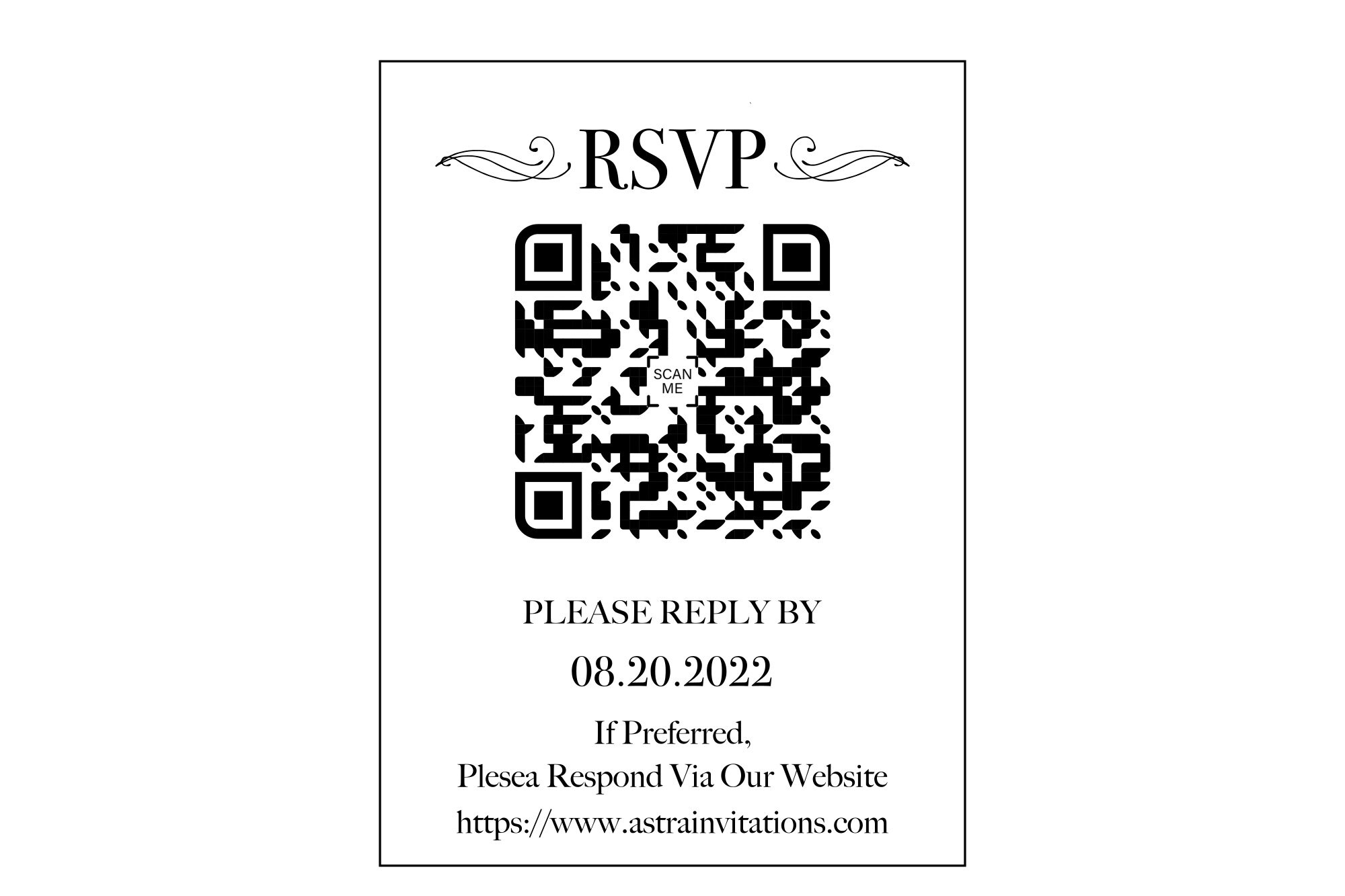 RSVP QR Code RSVP Card With Qr Code Etsy