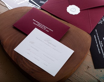 Rsvp Card, Response Card, Foil Printed, Rsvp Envelope, Return Address Print: Classic & Traditional