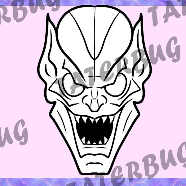 Green Goblin Mask SVG and PNG files