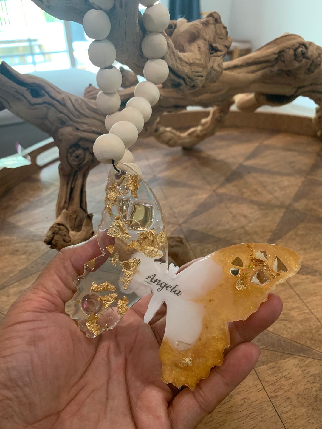 Personalized Rear View Mirror Charms, Butterfly Car Charms, Birthday