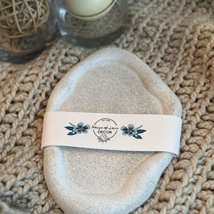 Handmade Concrete Decorative Tray: Black Sand & White Cloud Design