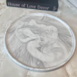 Marbled Concrete Round Tray: Handmade Decorative Tray (10 inch)