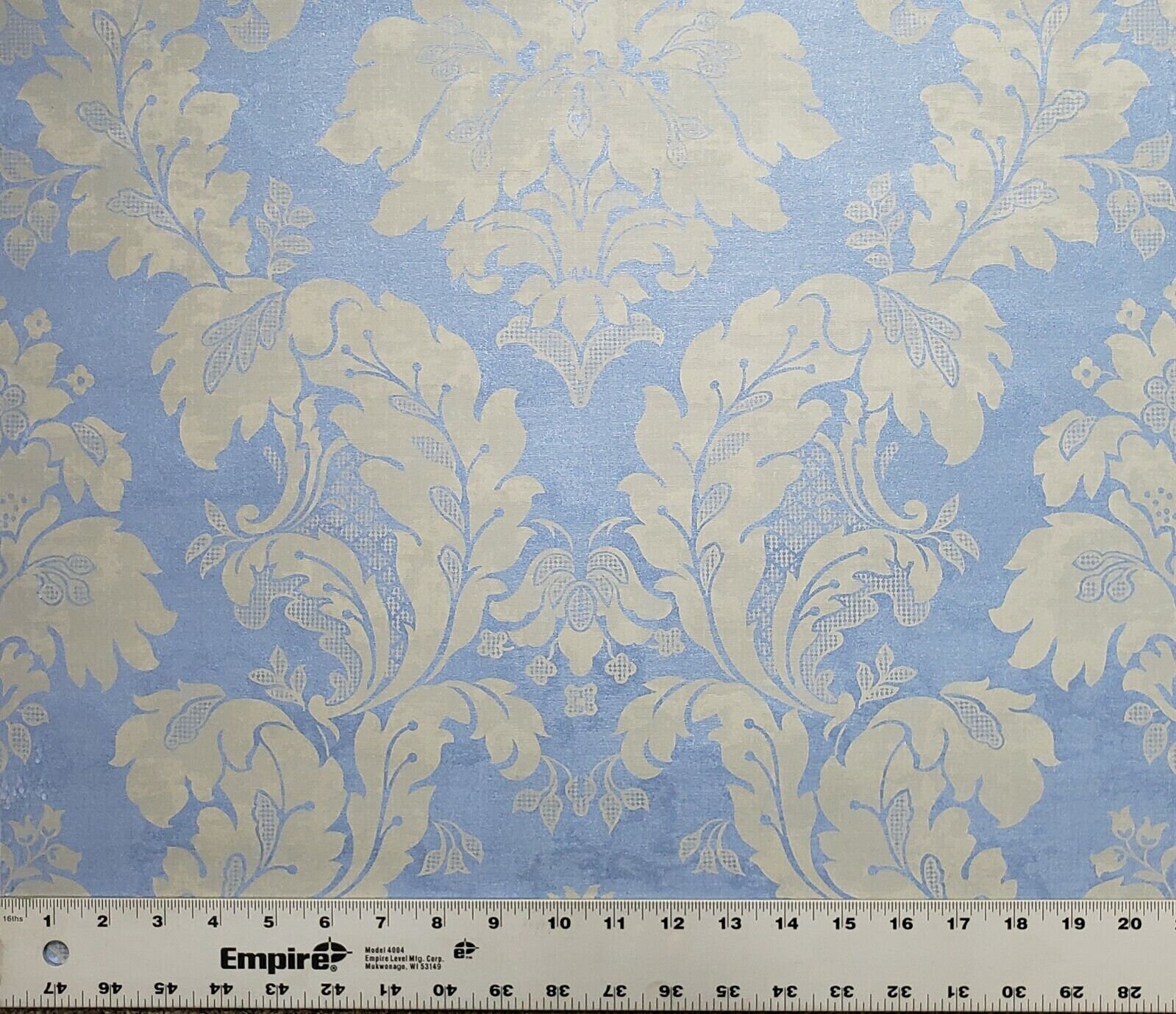 Vinyl Wallpaper Blue Beige Rustic Victorian Vintage Damask Etsy
