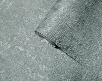 Rollos de papel tapiz con textura de yeso de tela de sisal azul pizarra moderna