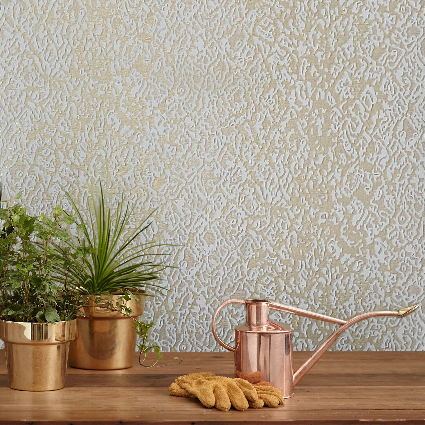 Ombre off White Yellow Gold Metallic Plain Faux Fabric Modern Textured ...