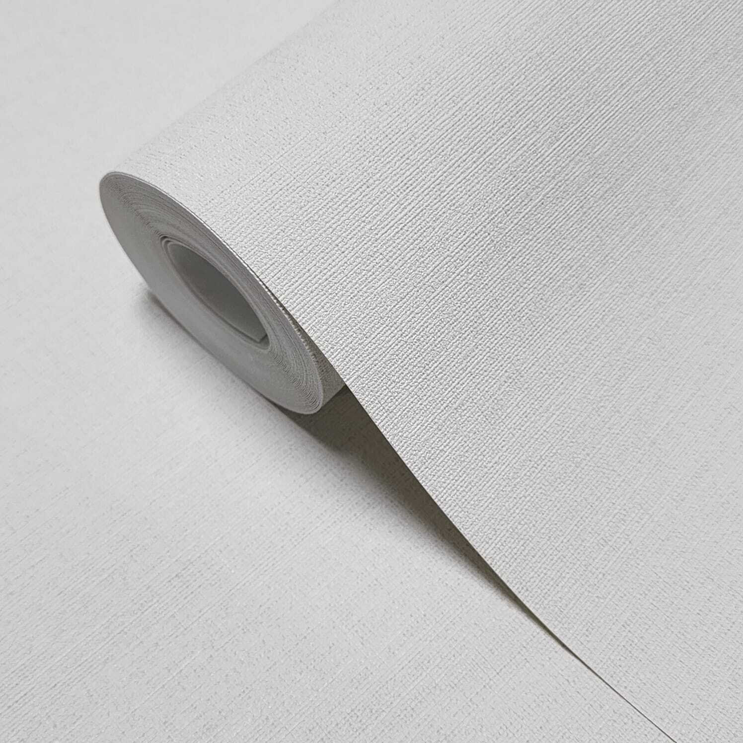 Contemporary Matt off white faux fabric woven Textured modern plain Wallpaper