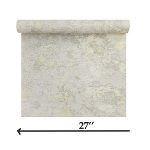 Carta da parati con texture in finto intonaco vintage in finta crema color oro marrone chiaro opaco immagine 3