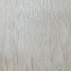 Contemporary Ivory off White Gold Metallic Crashed Faux Silk Fabric ...