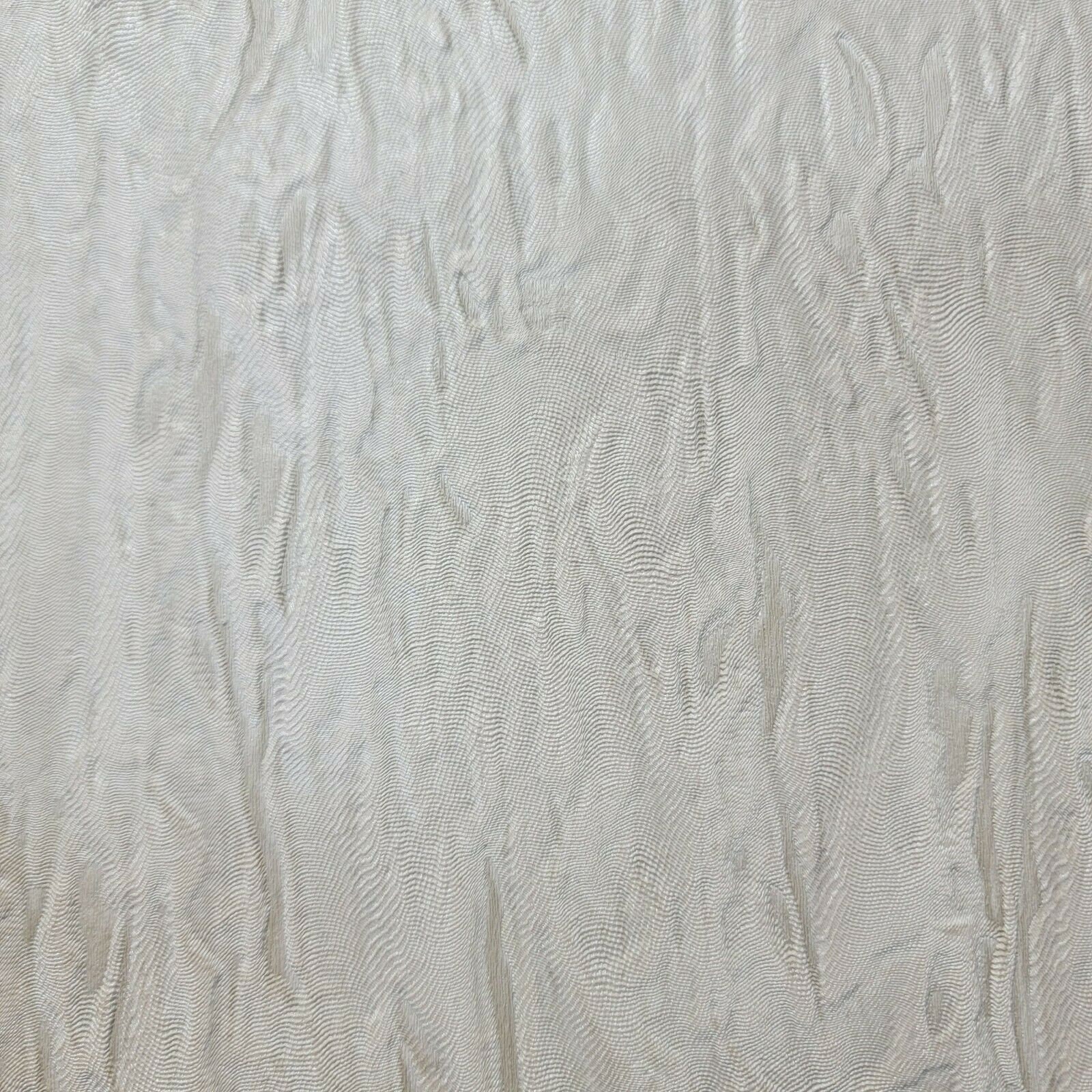 Contemporary Ivory off White Gold Metallic Crashed Faux Silk Fabric ...