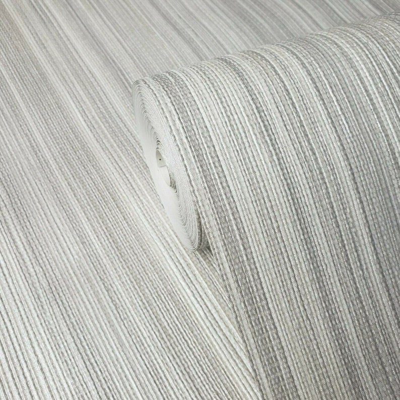 Vinyl Gray off White Silver Metallic Vertical Stria Lines Etsy