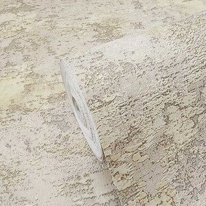 Carta da parati con texture in finto intonaco vintage in finta crema color oro marrone chiaro opaco immagine 6