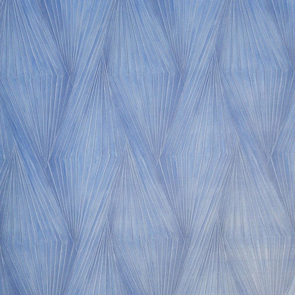 Abstract Modern Vinyl Non Woven Blue Faux Fabric Wavy Diamonds Textured 3D Wallpaper