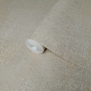 Cream beige gold metallic vintage carpet Textured Moroccan boho Wallpaper rolls