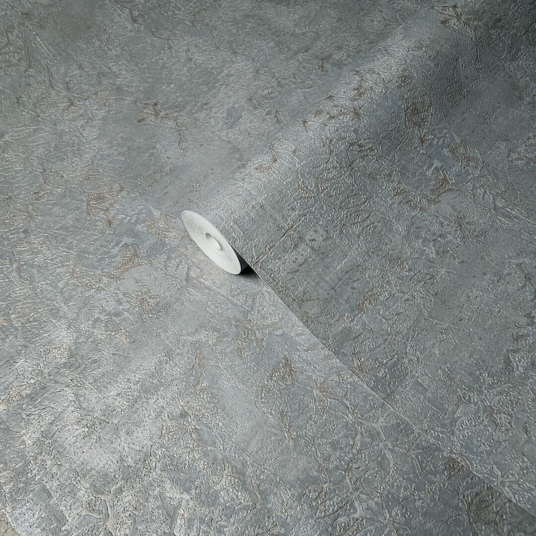 Modern Matt Gray Bronze Metallic Faux Plaster Textured Contemporary ...