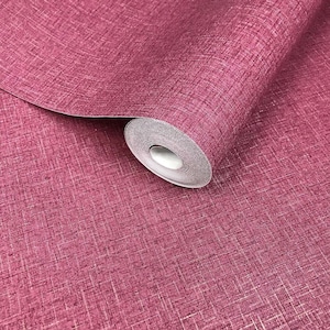 Woven Textured Wallpaper Red Burgundy Maroon wallcovering rolls gold Fabric star