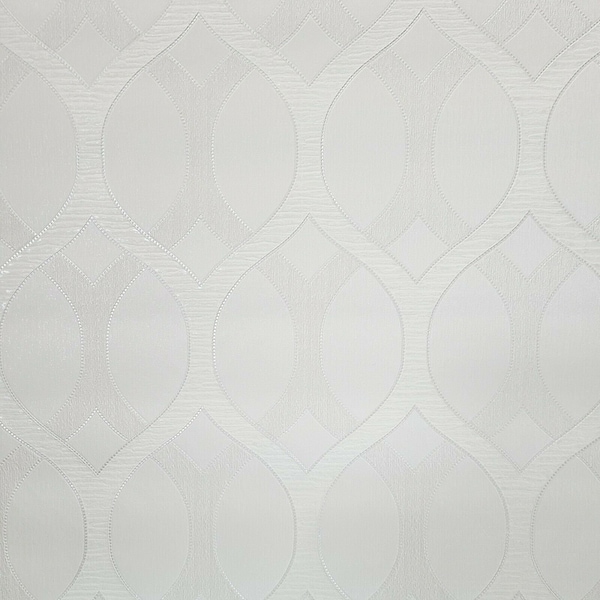 Embossed wallcoverings Ogee White diamonds textured lines Geometric Wallpaper 3D