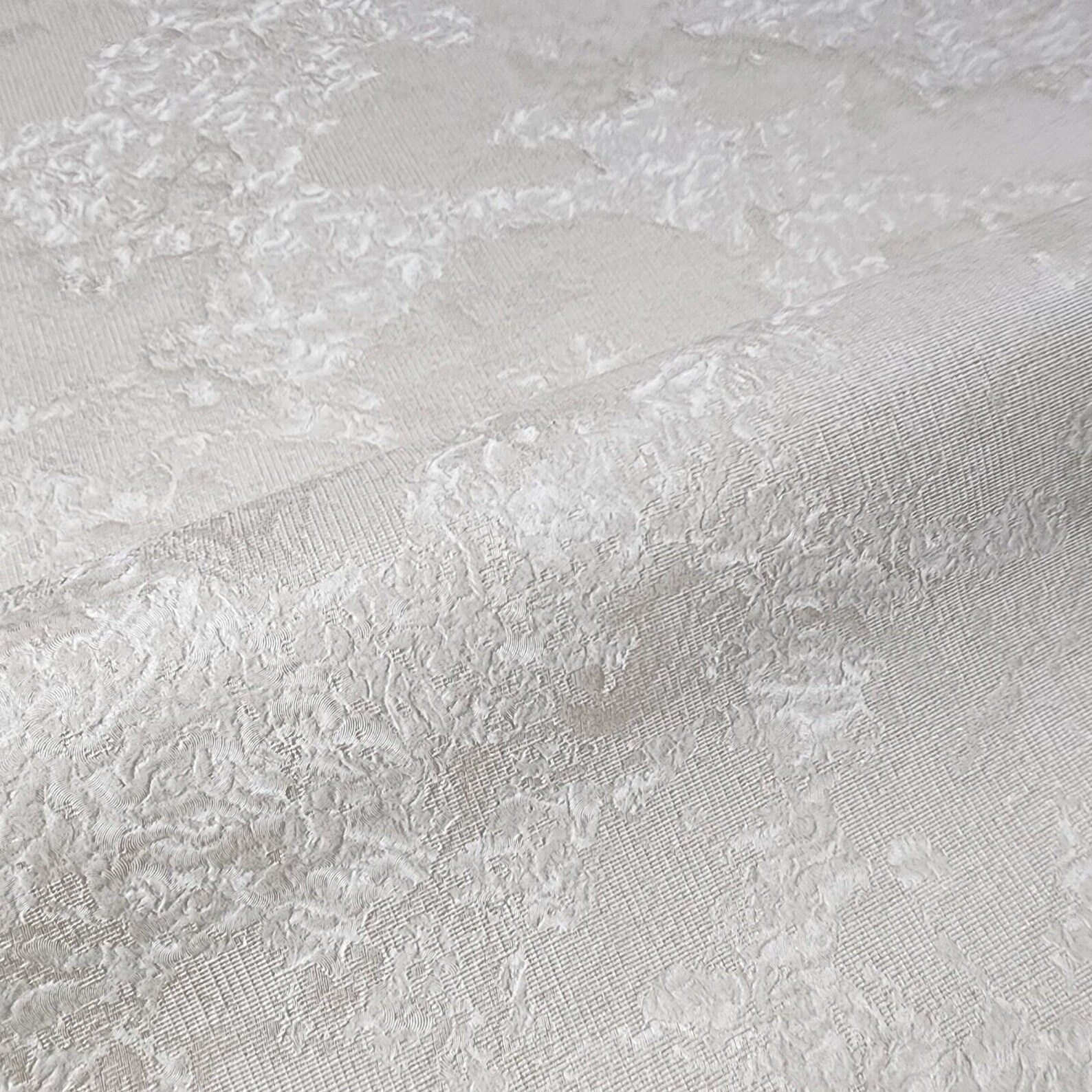Modern Distressed Plain Ivory off White Faux Woven Fabric Textured ...