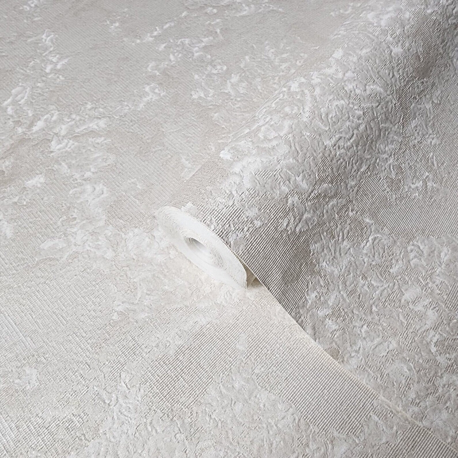 Modern Distressed Plain Ivory off White Faux Woven Fabric Textured ...