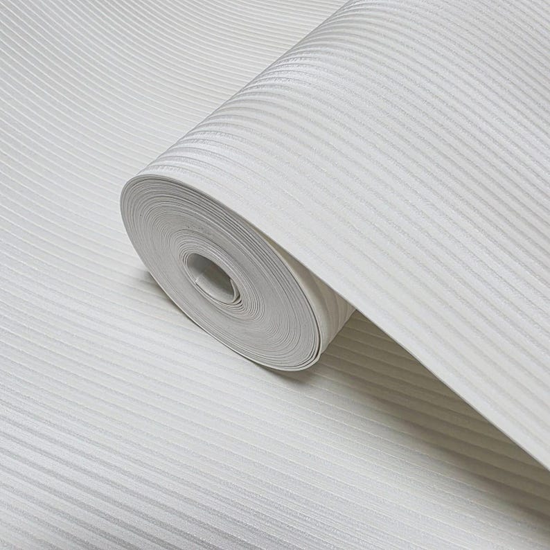 Satin Ivory off White Vertical Lines Faux Fabric Textured Modern ...