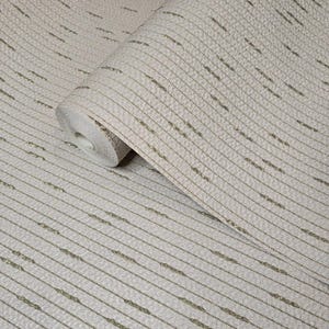 Modern Textured tan beige gold metallic faux fabric vertical lines Wallpaper 3D