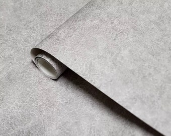 Gray heavy vinyl faux leather textured contemporary modern wallpaper