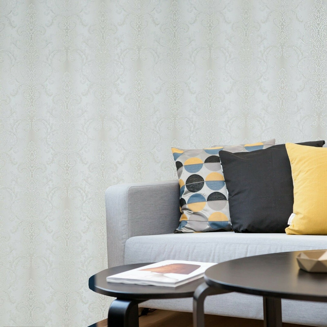 Embossed Wallpaper Ombre off White Ivory Gold Metallic Textured ...