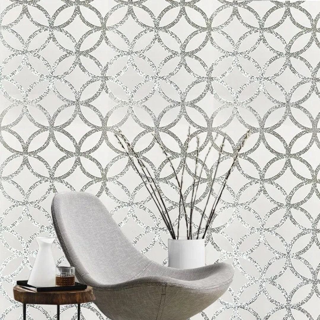 Abstract Striped Wallpaper Roll, Modern Flocking Design, Non Self Adhesive Wall Covering Paper 5m² Coverage - View #12