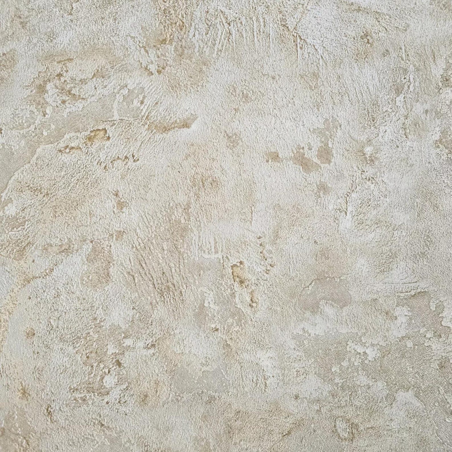 Ivory Beige Cream Brass Gold Metallic Faux Plaster Distressed Textured ...