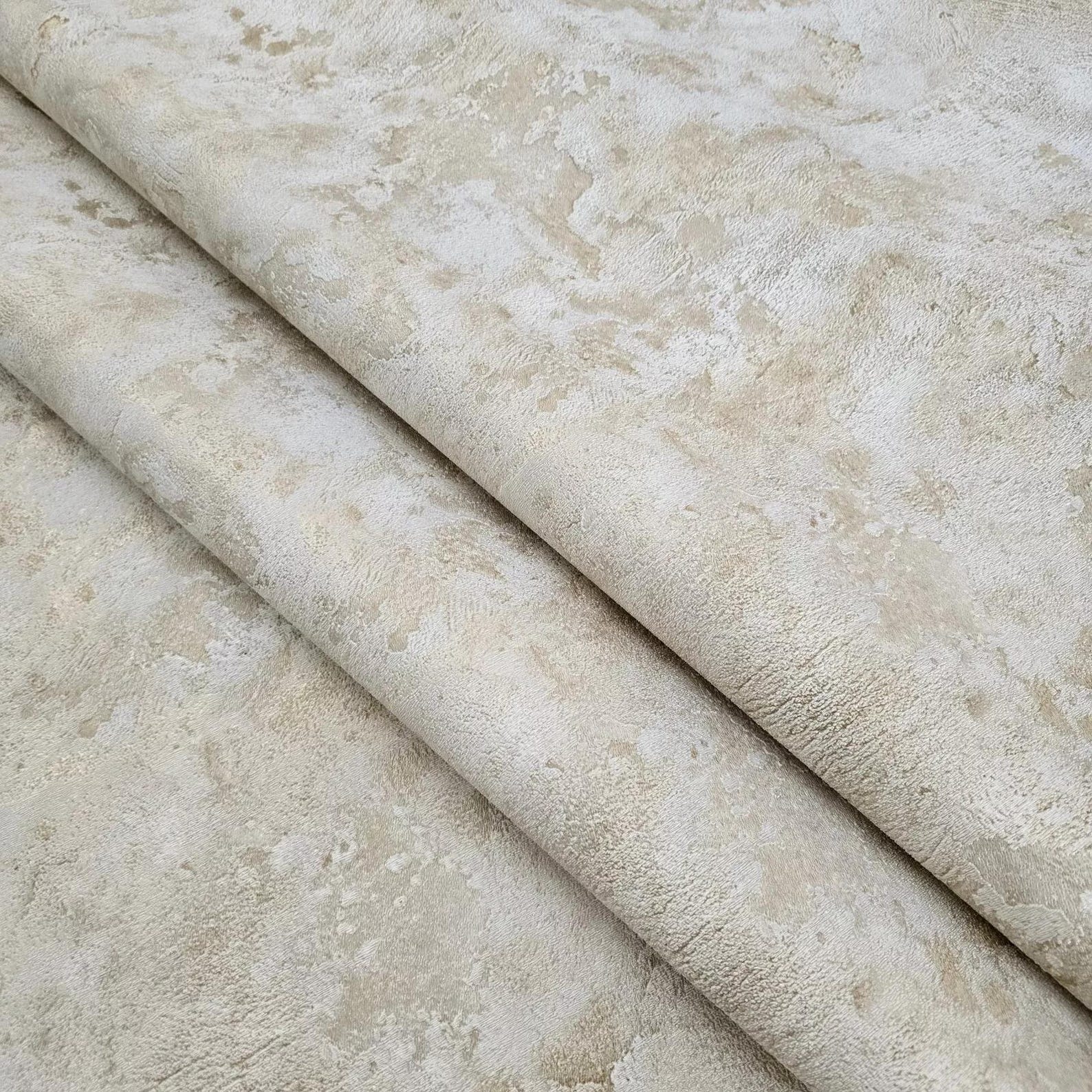 Ivory Beige Cream Brass Gold Metallic Faux Plaster Distressed Textured ...
