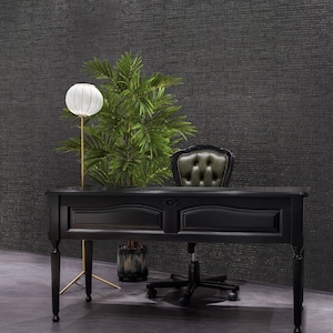 Plain taupe gold metallic faux paper weave grasscloth woven textured wallpaper