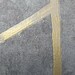 Geometric Fractal Lines Wallpaper Gray Gold Metallic Faux Plaster