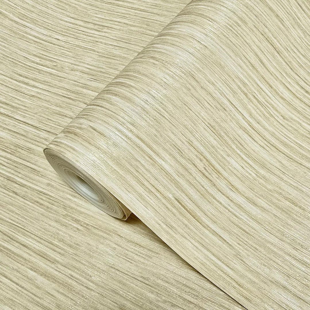 Wheat Golden Tan Beige Cream Stria Lines Faux Fabric Textured Modern ...